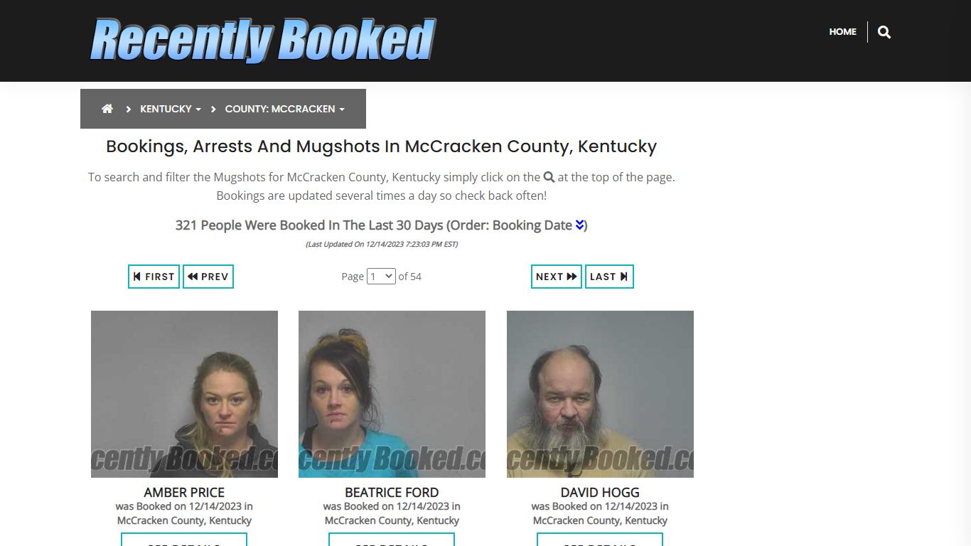 Bookings, Arrests and Mugshots in McCracken County, Kentucky